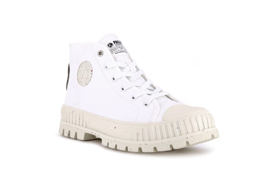 Palladium Pallashock Mid Organic Star Branco