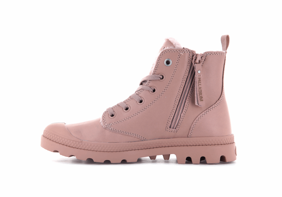 Palladium Pampa Hi Zip Couro S Misty Rose