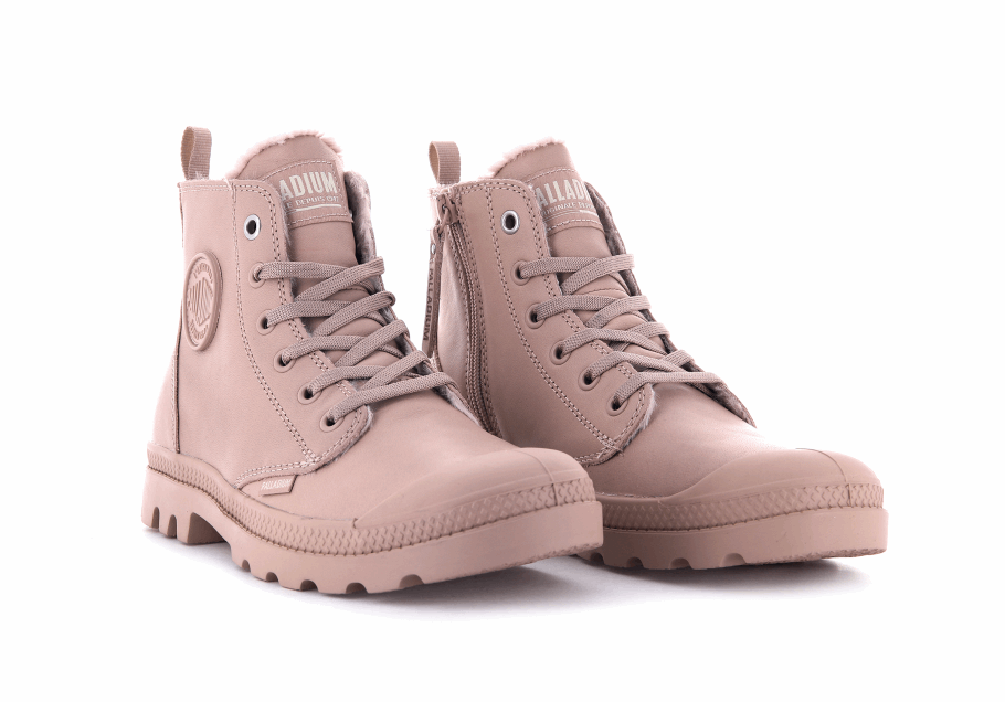 Palladium Pampa Hi Zip Couro S Misty Rose