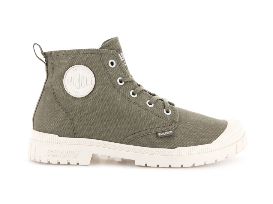 Palladium Pampa Sp20 Hi Canvas Marshmallow Verde Escuro