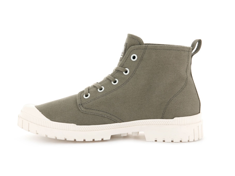 Palladium Pampa Sp20 Hi Canvas Marshmallow Verde Escuro
